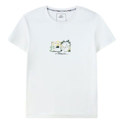 (WMNS) FILA x 3.1phillip lim Round-neck Tee White F11W126113F-IV