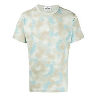 Men's STONE ISLAND Camouflage Printing Short Sleeve Gray Green 7215233E8-V0092