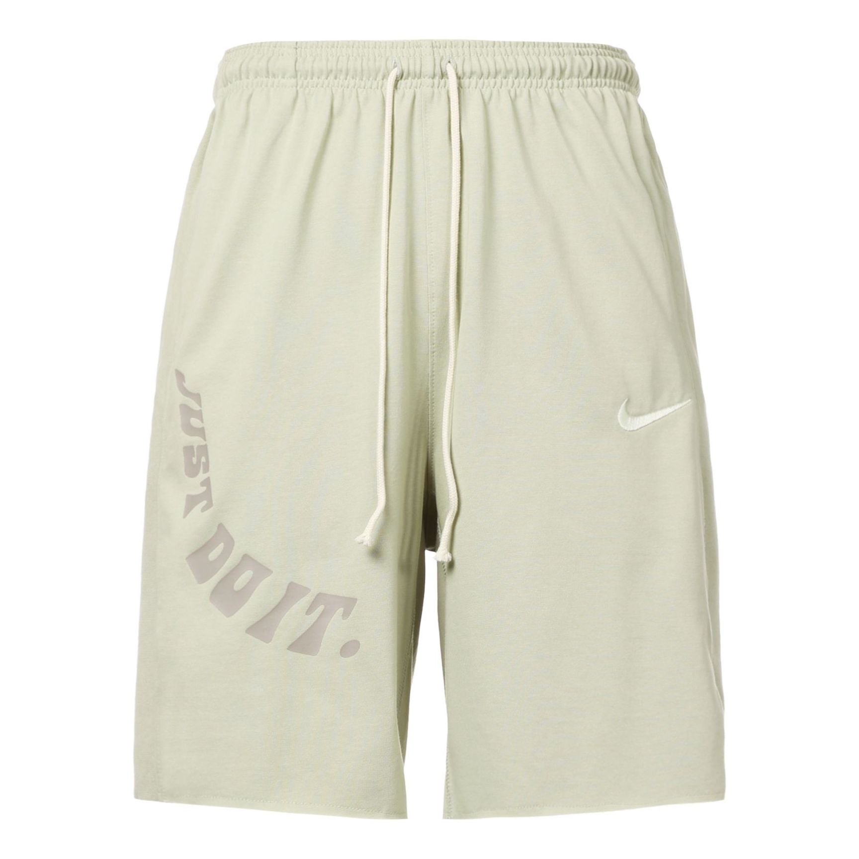 Men's Nike Logo Embroidered Alphabet Printing Elastic Waistband Straight Casual Shorts Light Stone Gray DX6136-118
