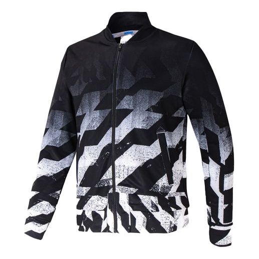 adidas Fb Jersey Jk Golf Athleisure Casual Sports Printing Contrasting Colors Baseball Collar Jacket Black FS6914