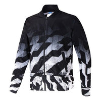 adidas Fb Jersey Jk Golf Athleisure Casual Sports Printing Contrasting Colors Baseball Collar Jacket Black FS6914