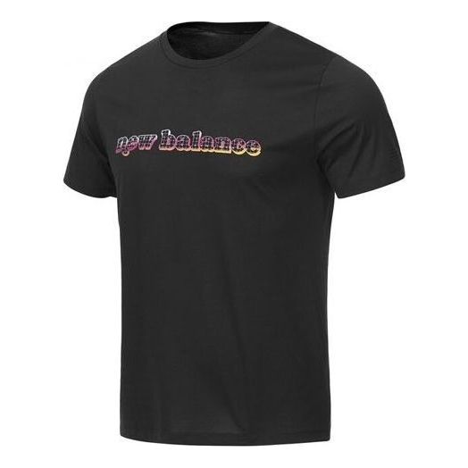 New Balance Logo Graphic Print Tee Asia Sizing 'Black Multi' AMT11071-BKP