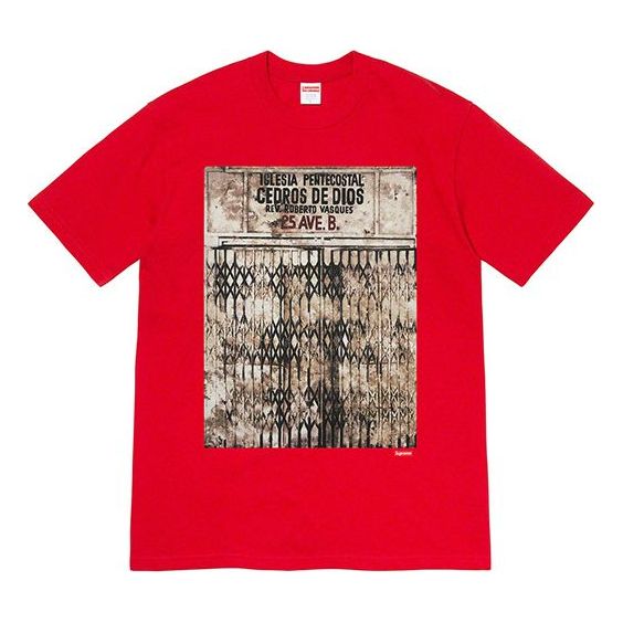 Supreme FW19 Week 12 x Martin Wong Iglesia Pentecostal Red Tee SUP-FW19-1064