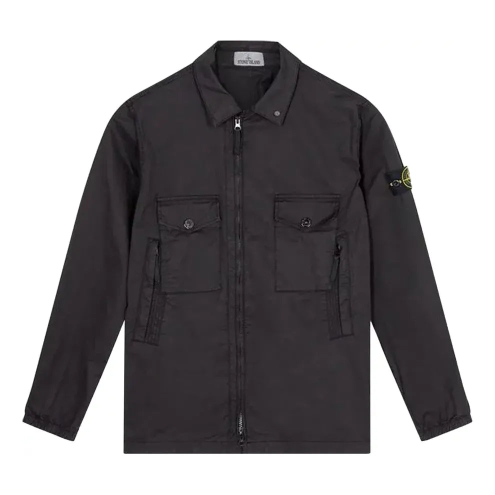 STONE ISLAND Cotton Overshirt 'Black' 751510610-V0029