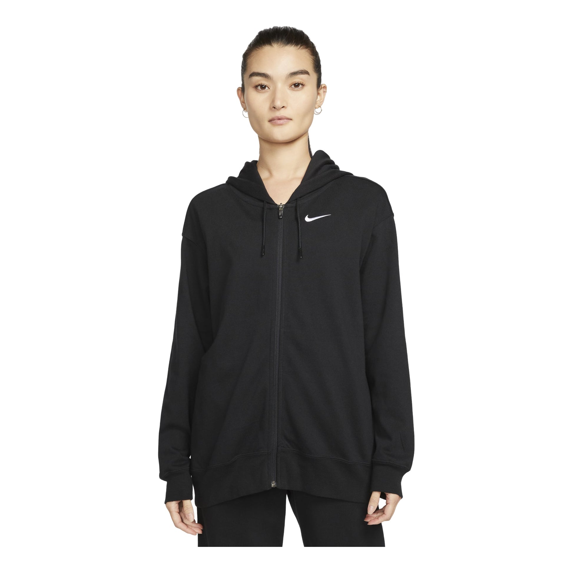 (WMNS) Nike Sportswear Oversized Full-Zip Hoodie Jacket 'Black' DM6416-010