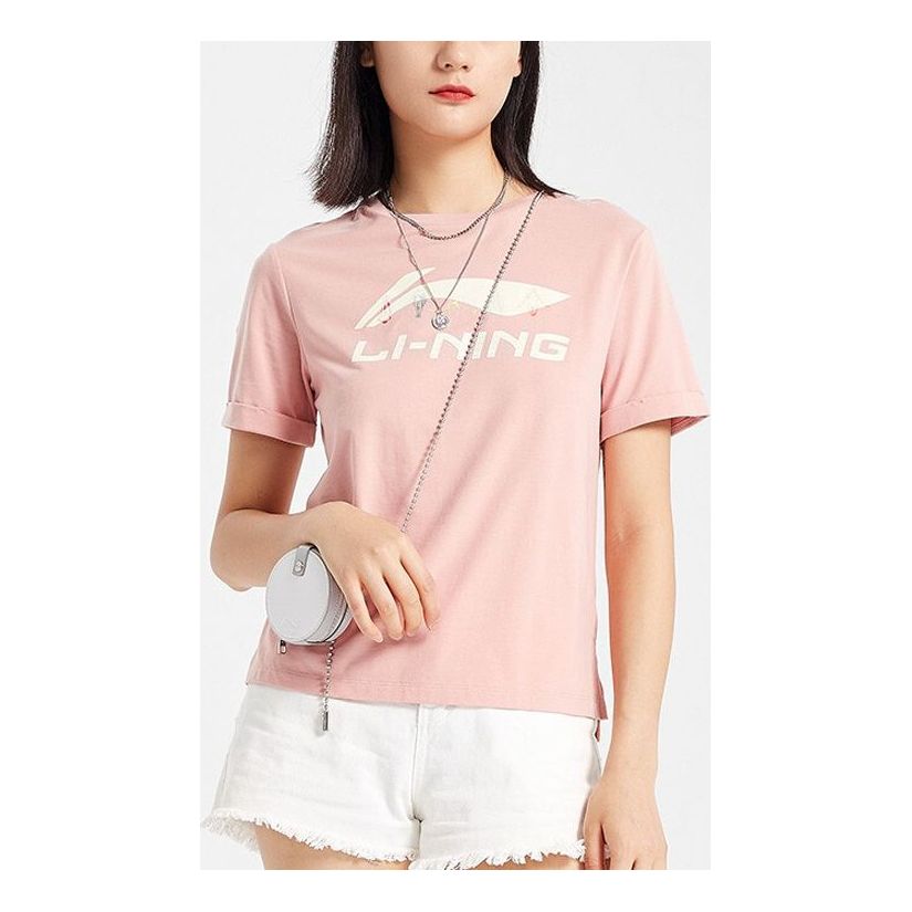 Li-Ning Sports Fashion Series Loose Short Sleeve Rose Pink AHSQ258-2