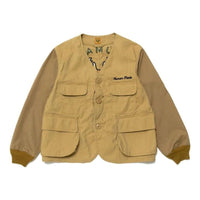 HUMAN MADE Collarless Hunting Jacket 'Beige' HM25JK014