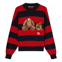 Palm Angels Bear Striped Sweater 'Navy Blue Red' PMHE007S22KNI0014660