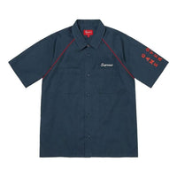 Supreme Fuck Everything S/S Work Shirt 'Navy Red' SUP-SS22-702