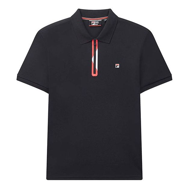 FILA Logo Printing Breathable Short Sleeve Polo Shirt Blue F11M021116F-NV