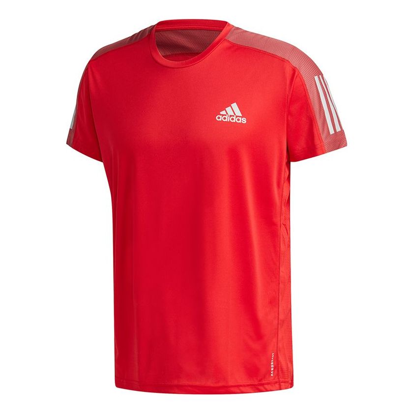 adidas Own The Run Tee Casual Training Running Sports Short Sleeve Red GC7872