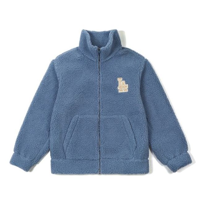 MLB Los Angeles Dodgers lamb's wool Stand Collar Jacket Unisex Blue 31JPF3061-07U