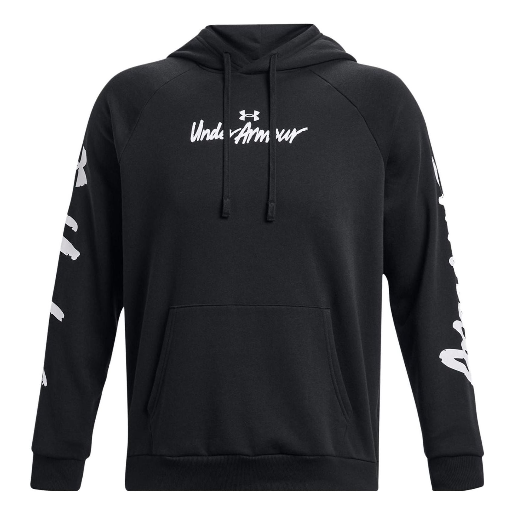 Under Armour Rival Fleece Graphic Hoodie 'Black White' 1379760-001