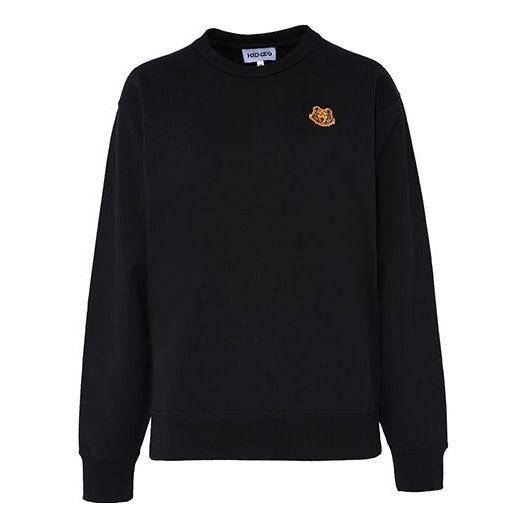 (WMNS) KENZO Embroidery Round-neck Swea Black FA62SW8204MD-99