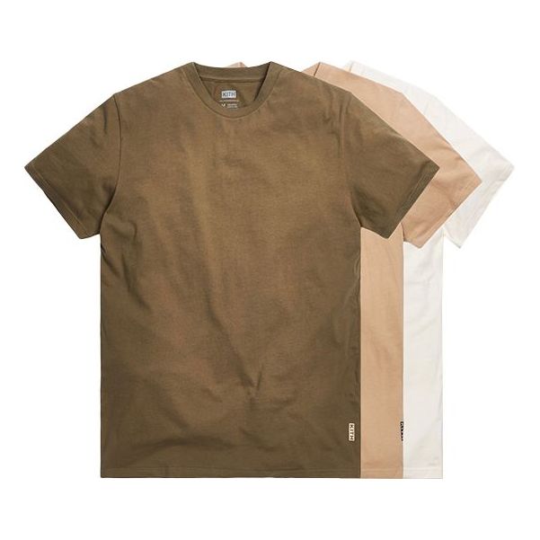KITH Undershirt 3-Pack Solid Color 3 Short Sleeve Brown White KH3170-204