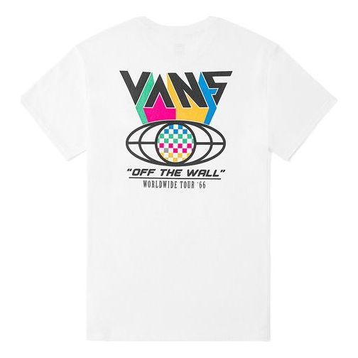 (WMNS) Vans Logo Printing Round Neck Short Sleeve White VN0A4MNBWHT