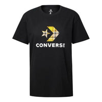 (WMNS) Converse Clash Applique T-Shirts Asia Sizing 'Black' 10020874-A02