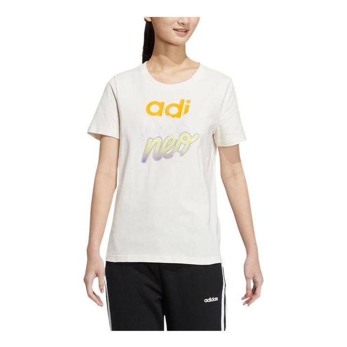 (WMNS) adidas neo Logo T-shirt 'White' HS8821