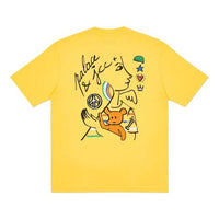 Men's PALACE JCDC2 T-Shirt Back Printing Short Sleeve Yellow PAL-SS20-043