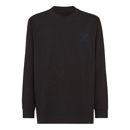 Men's FENDI SS21 Solid Color Long Sleeves Black FY1078A6P1F0QA1