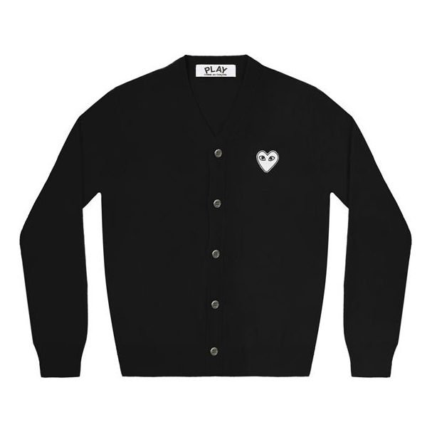 COMME des GARCONS PLAY Cardigan White Emblem 'Black' AZ-N062-051-1
