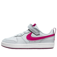 (GS) Nike Court Borough Low 2 'Grey Bright Pink' BQ5451-015
