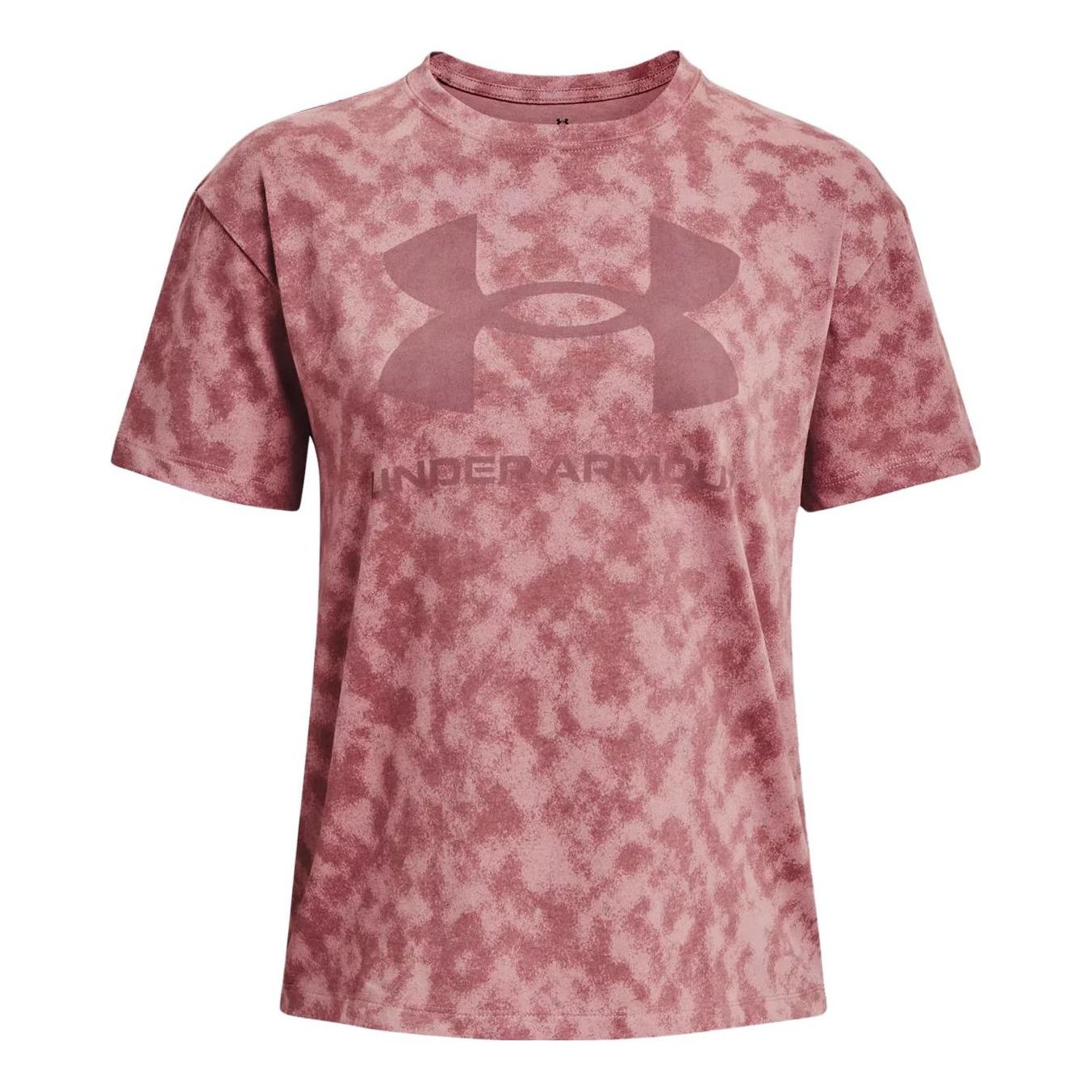 (WMNS) Under Armour Big Logo Heavyweight T-shirt 'Pink' 1376742-697