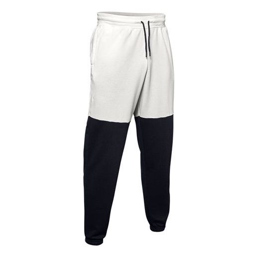 Under Armour Overtime Pique Fleece Pants 'White Black' 1345603-112