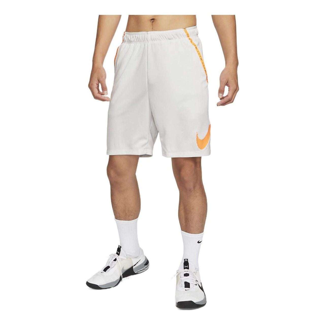 Men's Nike Printing Logo Knit Training Shorts White DQ4813-121