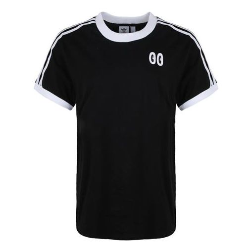 (WMNS) adidas originals Round Neck Pullover Short Sleeve Black DV2664