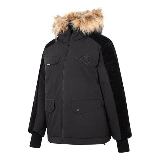 (WMNS) New Balance Winter Windproof Coat Asia Sizing 'Black Brown' AWJ24306-BK