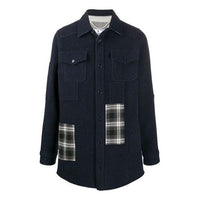 Off-White Plaid Detail Shirt Jacket Black OMEA227E20FAB0024501