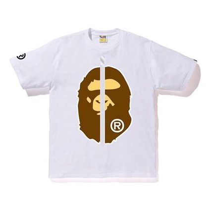 BAPE 2ND APE TEE Ape Head Printing Short Sleeve Unisex White BAPE-SS18-118