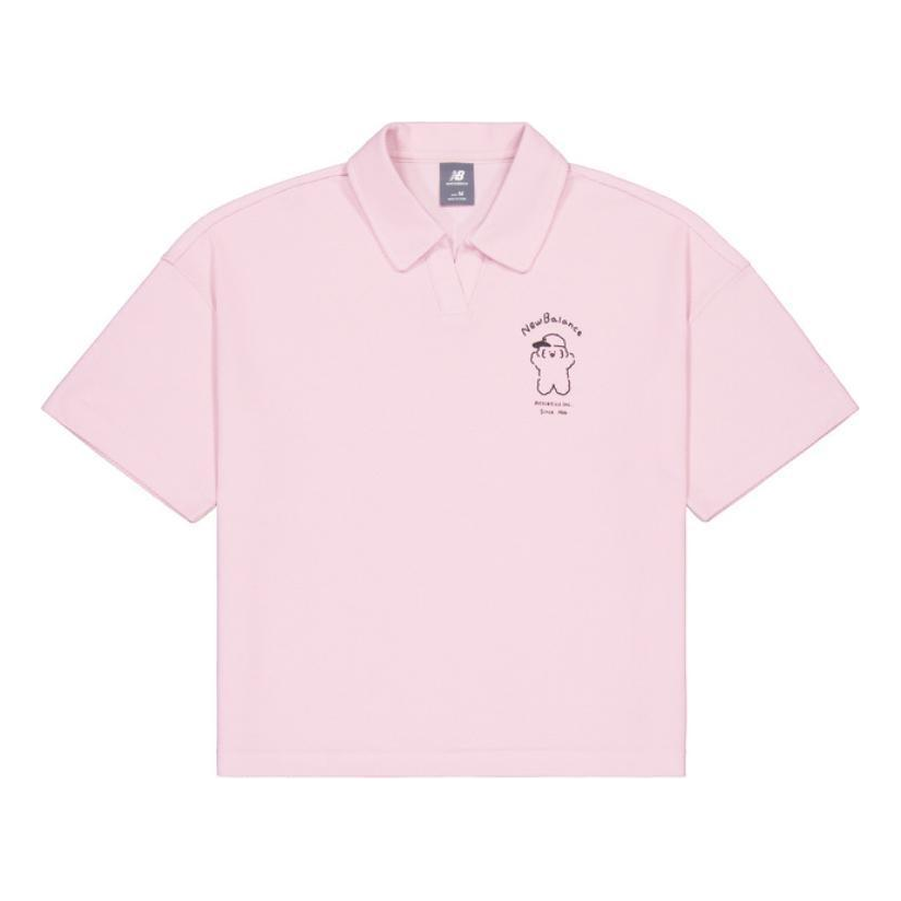 (WMNS) New Balance Graphic Polo Shirt Asia Sizing 'Pink' NFE27052-PK