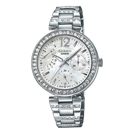 CASIO SHEEN Waterproof Stainless Steel Strap Silver Analog SHE-3043D-7AQ
