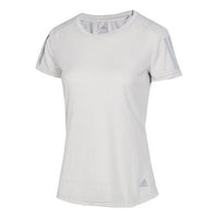 (WMNS) adidas Own The Run Tee Reflective Printing Sports Short Sleeve Gray White DX1973
