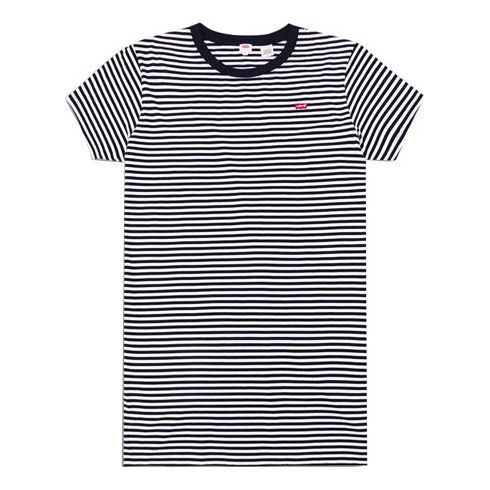 Levis Stripe Short Sleeve T-Shirt Dress Black White 24934-0000