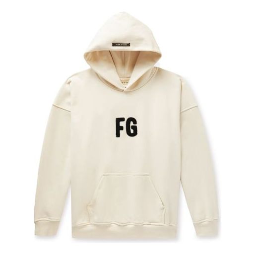Fear of God Essentials FW19 Appliqud Loopback Cotton Hoodie 'Neutrals' FOG-FW19-38