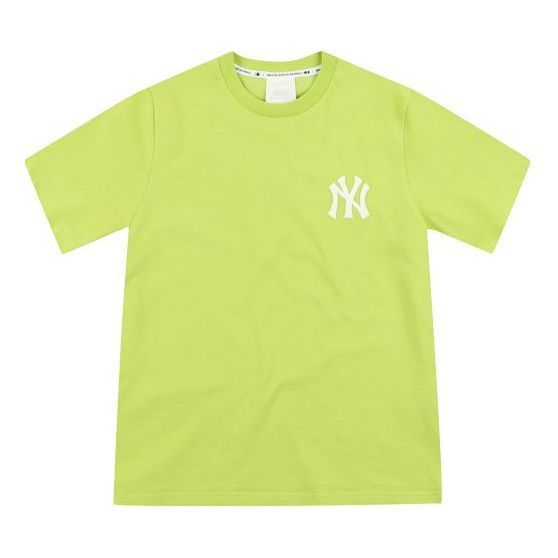 MLB NY/LA New York Yankees Basic Small Label Embroidered Sports Round Neck Loose Short Sleeve Unisex Yellow 31TS21931-50Y