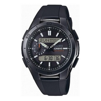Men's CASIO 100 Meter Waterproof Black Watch Stainless Steel Dial Resin Strap Analog Mens WVA-M650B-1AER