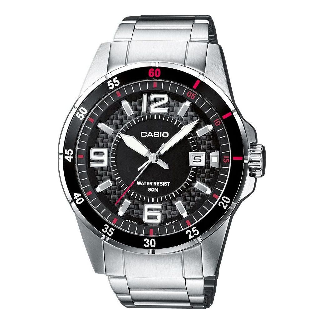 Men's CASIO Dress Black Dial Mineral Glass Stainless Steel Strap Quartz Watch Analog Mens MTP-1291D-1A1VEF