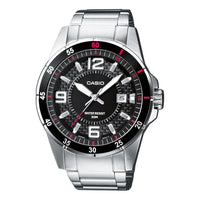 Men's CASIO Dress Black Dial Mineral Glass Stainless Steel Strap Quartz Watch Analog Mens MTP-1291D-1A1VEF
