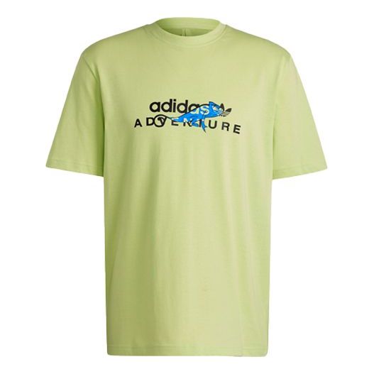 adidas originals Alphabet Printing Sports Round Neck Short Sleeve Yellow GN2345