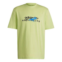 adidas originals Alphabet Printing Sports Round Neck Short Sleeve Yellow GN2345
