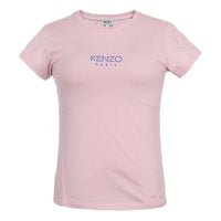 KENZO Alphabet Logo Pure Cotton Round Neck Short Sleeve Light Pink T-Shirt FA52TS710937-34