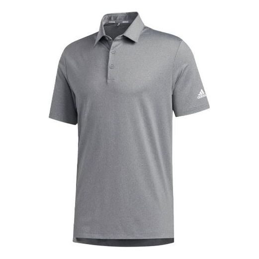 adidas Solid Color Casual Breathable lapel Short Sleeve Polo Shirt Gray FS8747