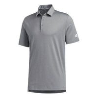 adidas Solid Color Casual Breathable lapel Short Sleeve Polo Shirt Gray FS8747