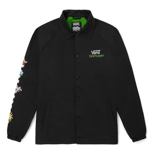 Men's Vans Solid Color lapel Breathable Long Sleeves Loose Jacket Black VN0A5KEYYXE
