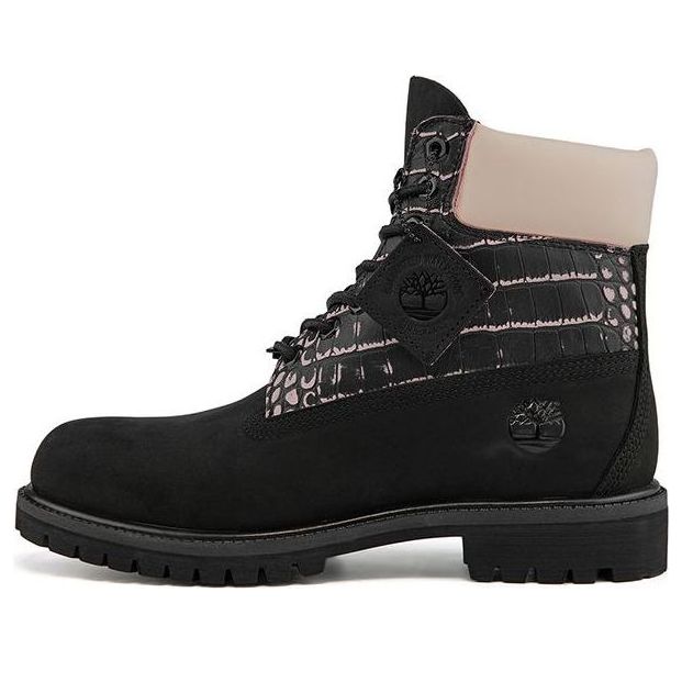 Timberland Premium Waterproof Wide Fit Boot 'Black Nubuck with Pink' A2JCKW