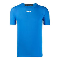 Off-White Off Active Functional Tight Short Sleeve Blue OMVA012I20KNI0014501